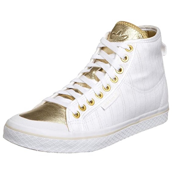 Adidas Honey White & Gold Pinstripe High Tops - Picture 15 of 16